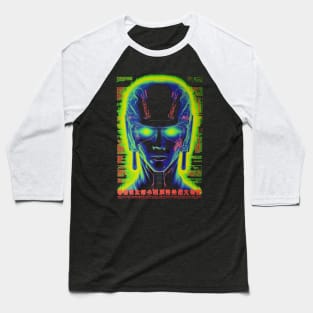 Retro Anime Sci-Fi Futuristic Robot Man - Nostalgic Cybernetic Hero Baseball T-Shirt